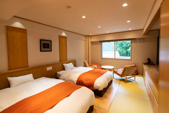 北海道の大自然と調和した人気の和洋室。