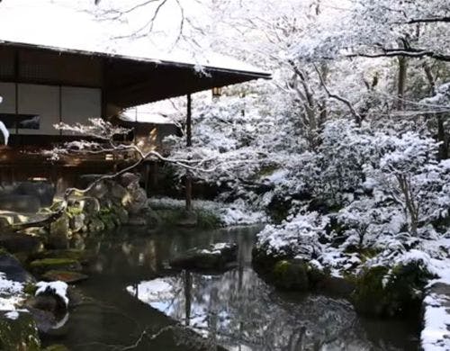 指定名勝　寺院庭園　雪化粧