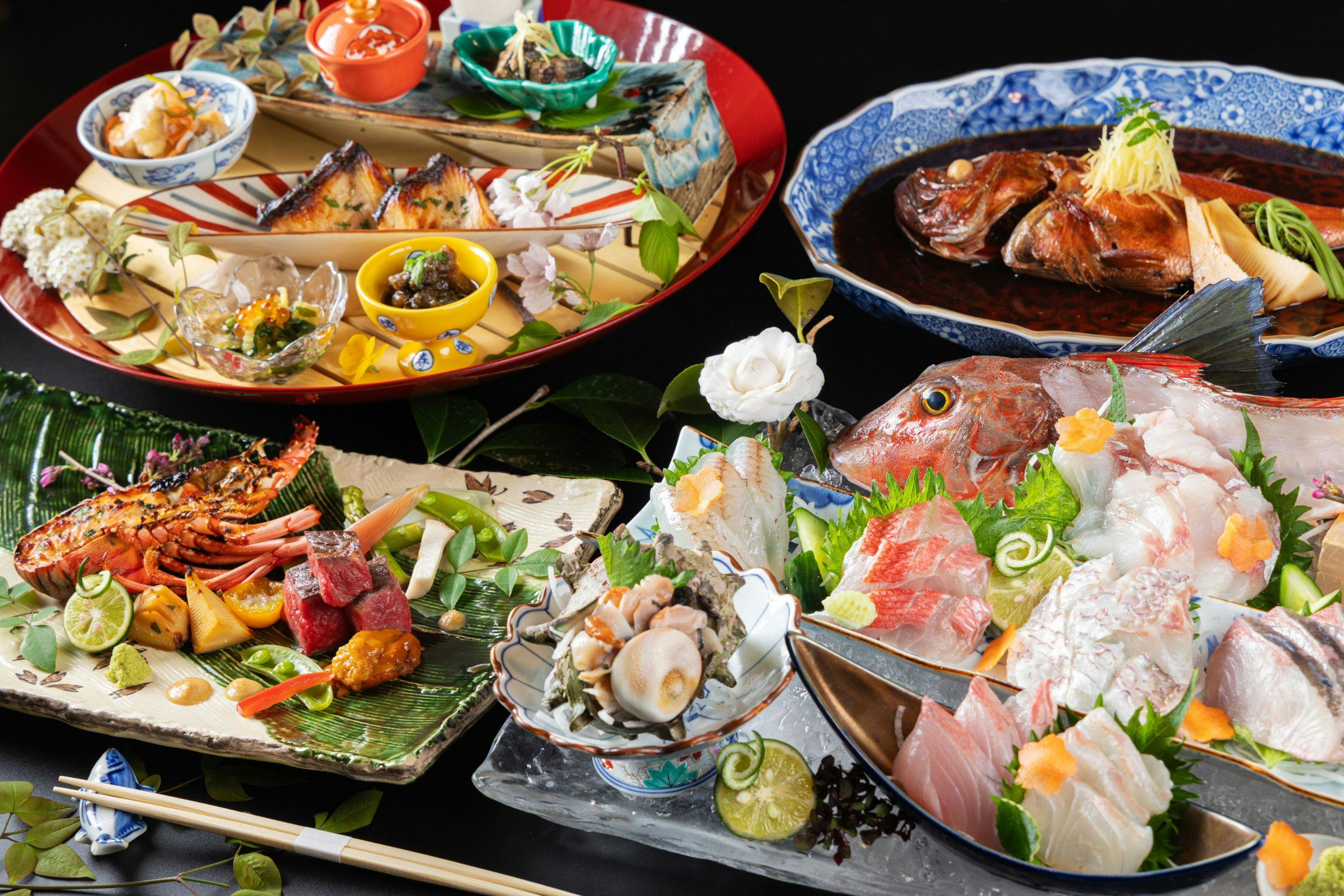 【夕食のみ×スタンダード】アワビ＆金目鯛の煮付け！勝浦磯料理と4種の温泉風呂を満喫！