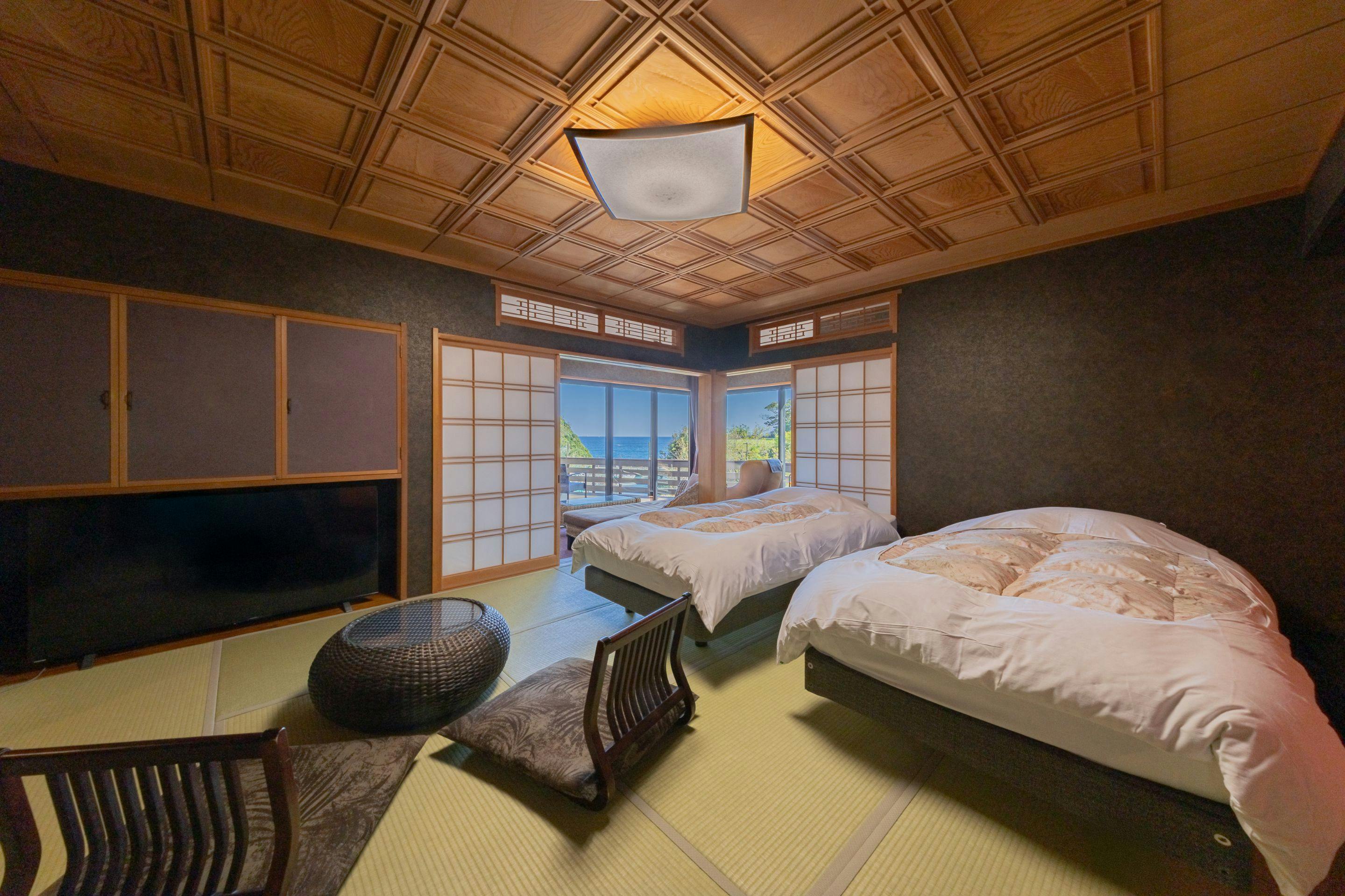 Bilik gaya Jepun (10 tatami) + beranda (4 tatami)