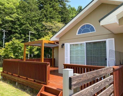 ツグミ棟一部屋根付きデッキ