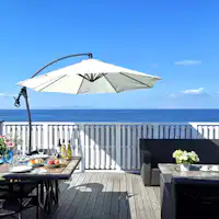 180度オーシャンビューのバルコニー