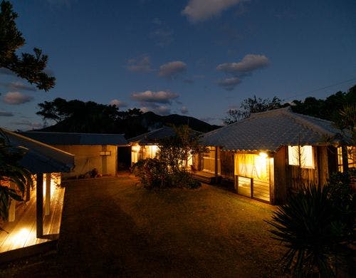 サンゴ石小屋のある宿