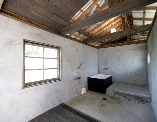 サンゴ石小屋のある宿