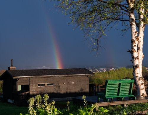 雨上がりの夕方