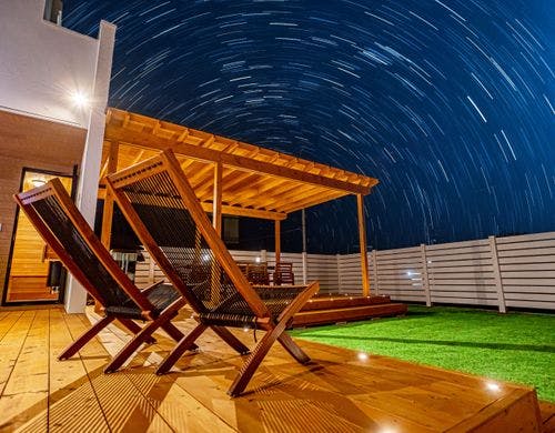 星を眺めながら整える事ができます。