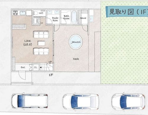 1Fのレイアウトです。