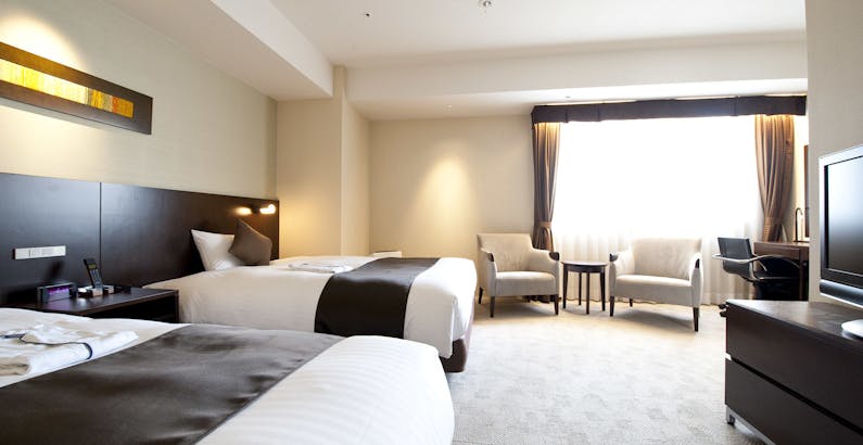 喫煙 ツイン ダブルベッド140cm幅 2台 カップル Jillstuart バスアメニティ付プラン ホテル天神プレイス 一休 Comビジネス