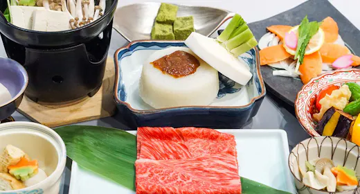 【朝・夕2食付き】近江牛のしゃぶしゃぶと季節の創作和食コース
