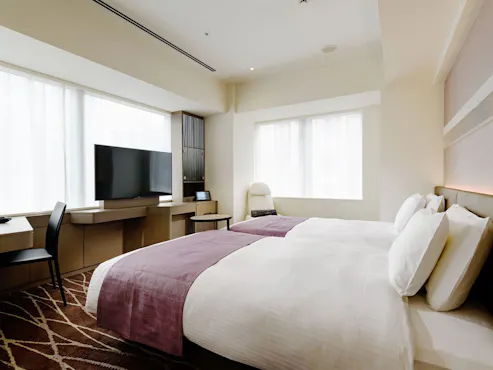 ตัวอย่างห้องพักแบบเตียงคู่มุม