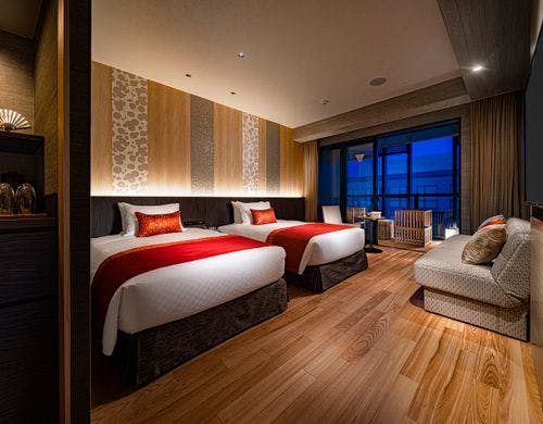 テラス付きのプレミアムツイン