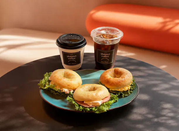朝食ベーグル&コーヒー