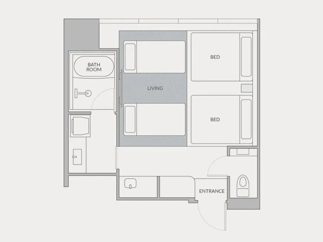 Japanese Modern:客室の間取り図