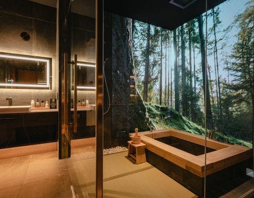 客室内のお風呂（電子モニター付き