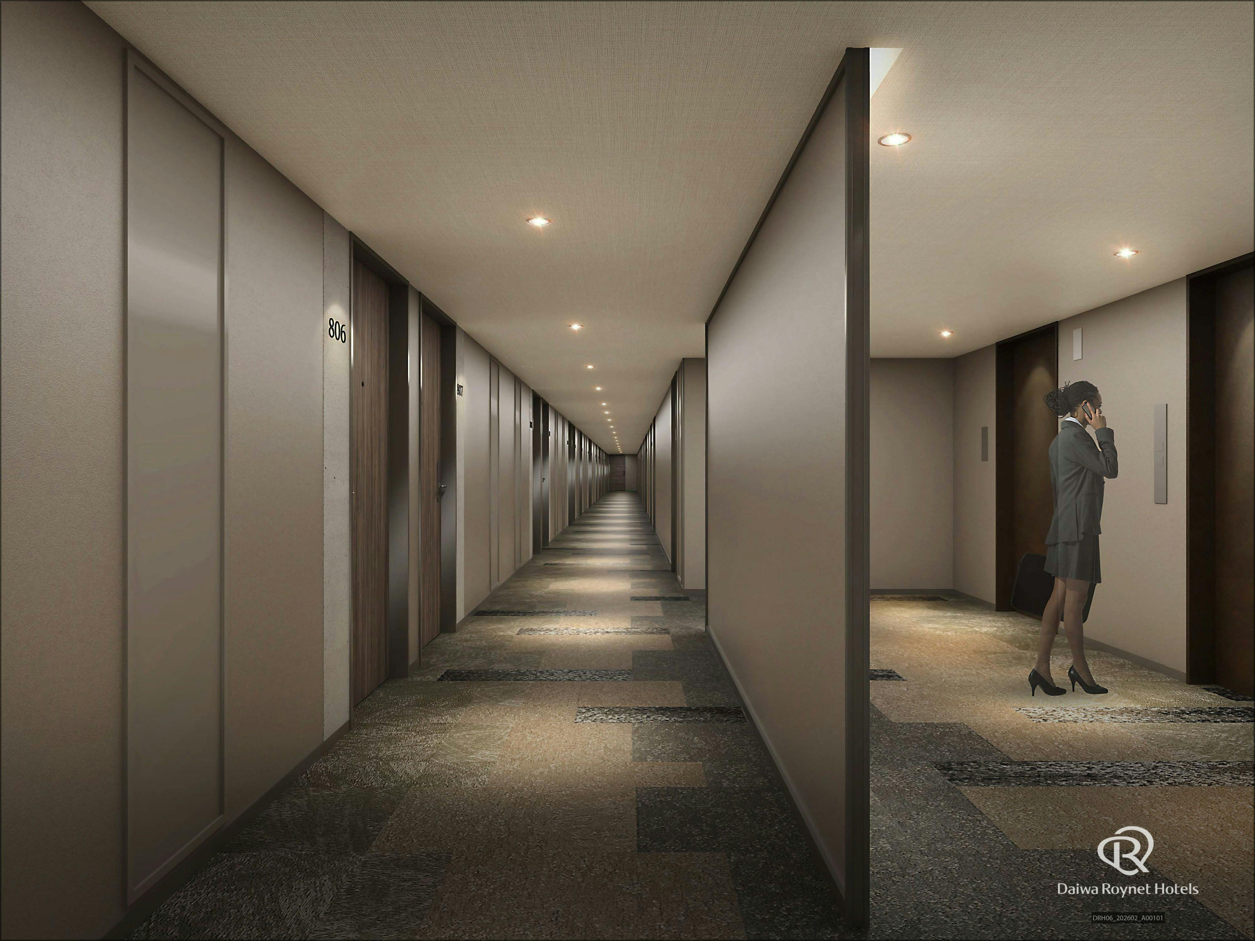 โถงลิฟต์ชั้นห้องพัก (ภาพประกอบ)