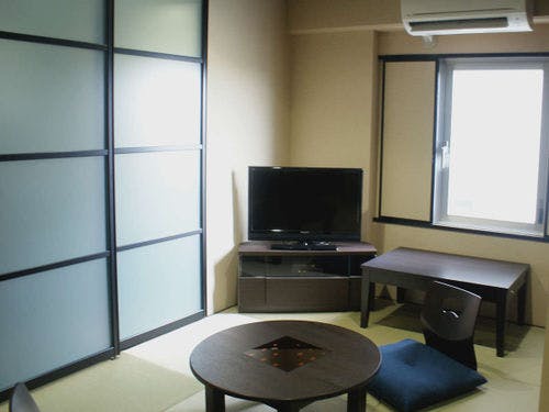 キッチン付で長期滞在にも♪