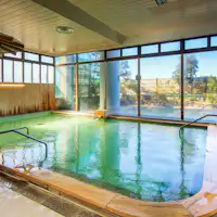 Large communal Onsen bath with a private hot spring source