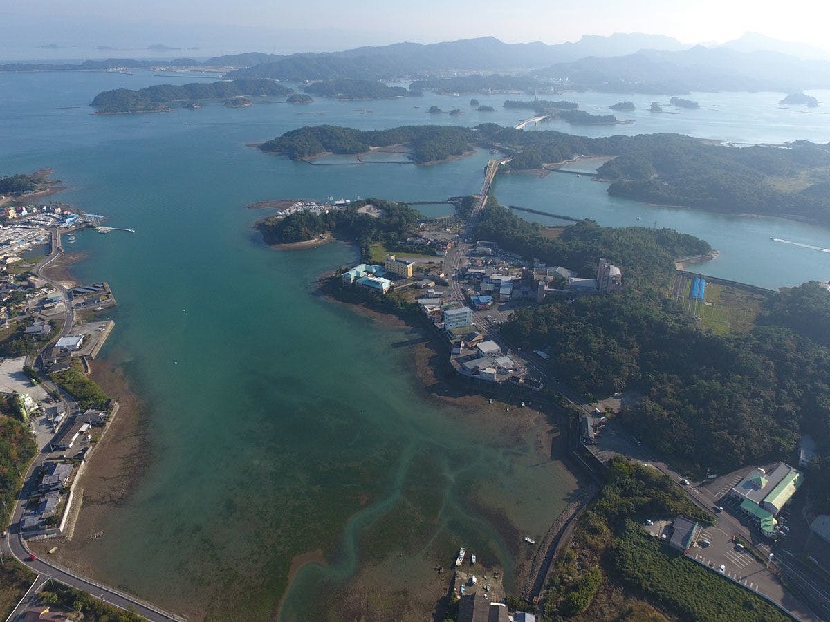 Gambar laut dari drone