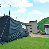 본격적인 텐트 사우나 설치!