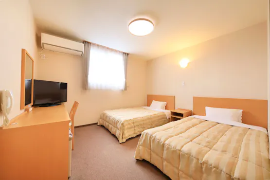 【ปลอดบุหรี่】ห้องเตียงคู่ชั้น 1【Wi-Fi/สาย LAN】