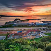 The magnificent sunset sinking into the East China Sea.