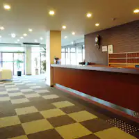 The front desk is here
