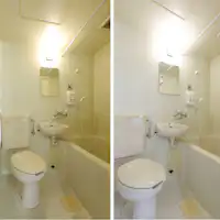 ห้องเดี่ยวพร้อมอ่างอาบน้ำและห้องน้ำ