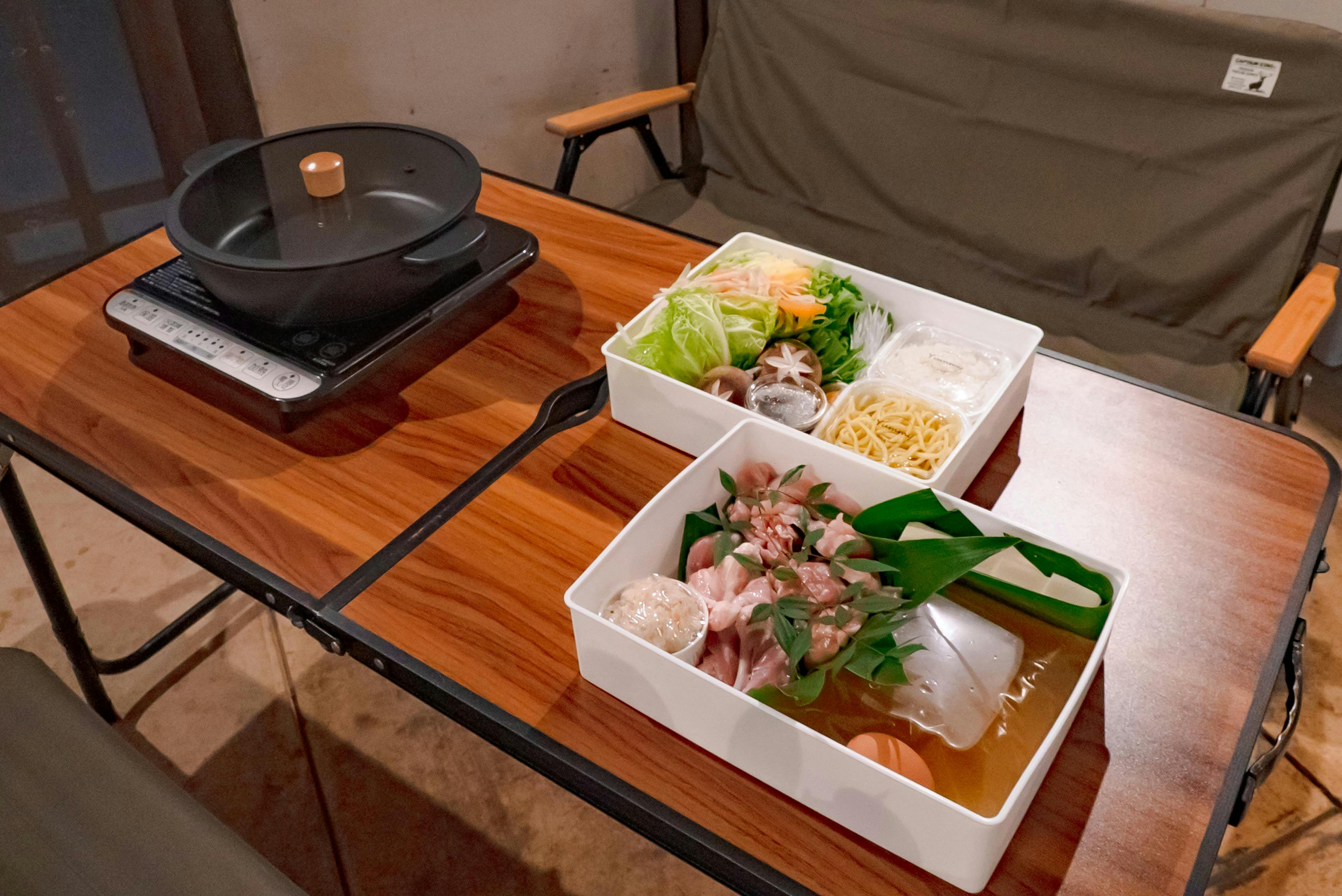 물냄비와 IH 히터를 준비해 두었습니다.