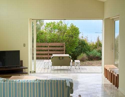 海が見えるリビングとガーデン