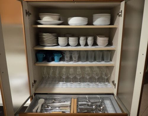 別荘キッチン食器棚