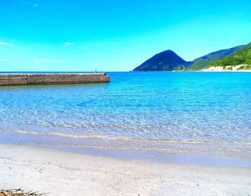 宿の目の前の砂浜です。