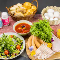 อาหารเช้า (ตัวอย่าง): อาหารเช้าที่เน้นวัตถุดิบจากนาสุ