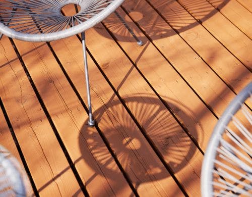 森林浴満喫の離れの専用テラス