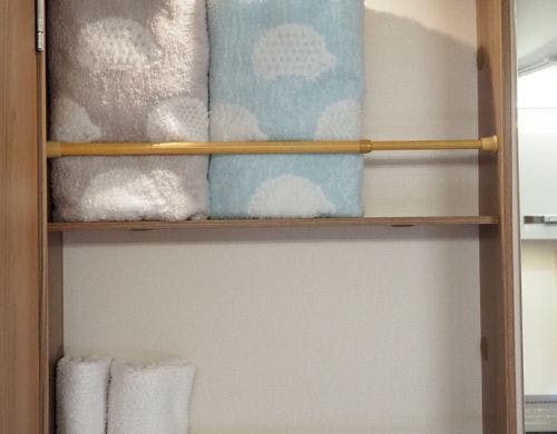 バスタオルとフェイスタオルと歯磨きセット