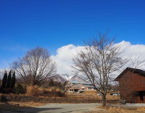 ホテルの北側には八ヶ岳の景色が広がる。