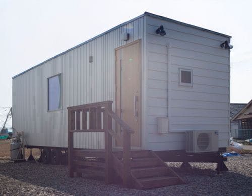 トレーラーハウス牡蠣の宿ike外観写真。