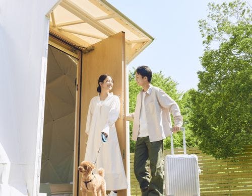 ドッグラン付きドームテント