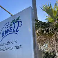 สังเกตได้ง่ายด้วยต้นปาล์มใหญ่และป้ายนี้เป็นจุดสังเกต!