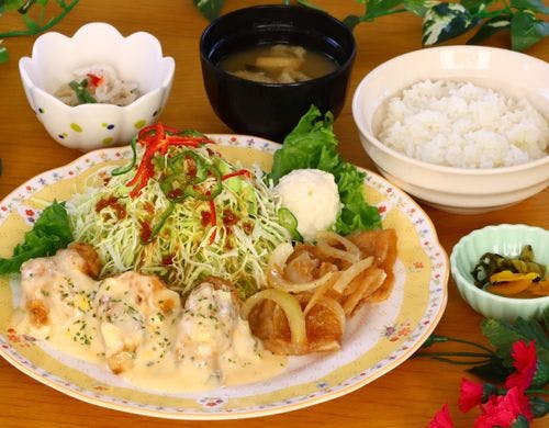 【夕食Bセット】チキン南蛮&生姜焼き