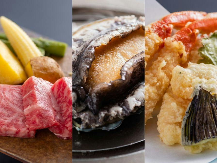 【グレードアップバイキング】但馬牛・活鮑・蟹天から選べるメイン付！大満足グルメステイ