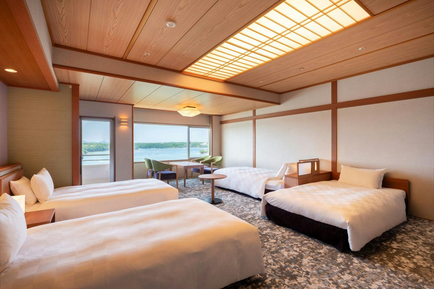 Lantai Superior Gedung Huayang “Lanjing” dengan tempat tidur