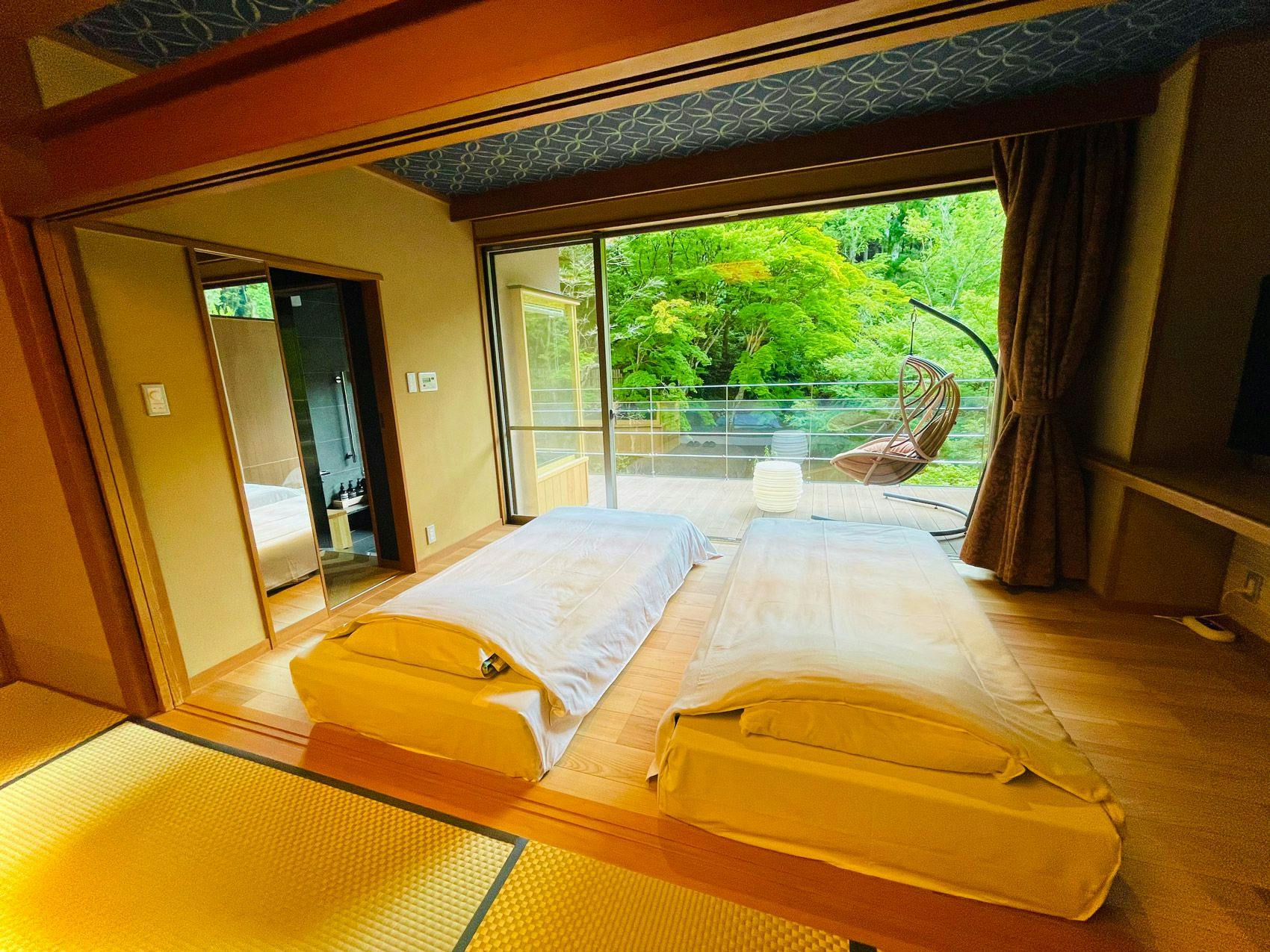 ห้องพักพร้อมน้ำพุร้อนกึ่งกลางแจ้ง ชั้น 4 และ 5 (ภาพตัวอย่าง)