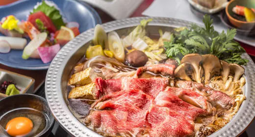「甲州牛すき焼き鍋×濃厚もみじたまご」を贅沢に味わう季節の特選和会席・ダイニング夢寿美でご夕食プラン