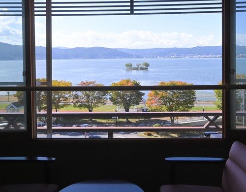湖側本館５Ｆからの眺めです。