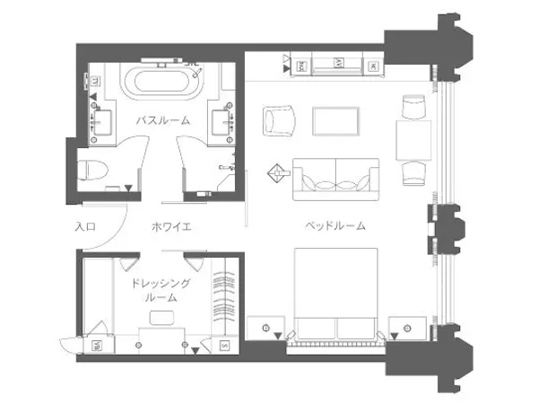 デラックスルームフロアプラン