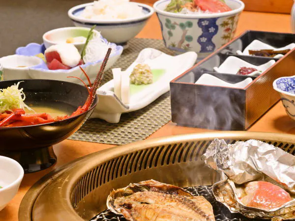 【朝食一例】金目鯛の味噌焼やアジの干物