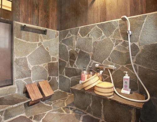 客室露天風呂の洗い場