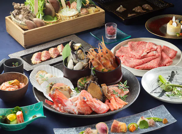 しゃぶしゃぶ「和牛・鴨肉・海鮮」コース