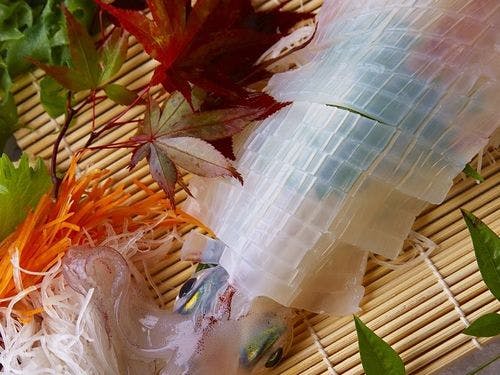 呼子直送のイカの活き作り