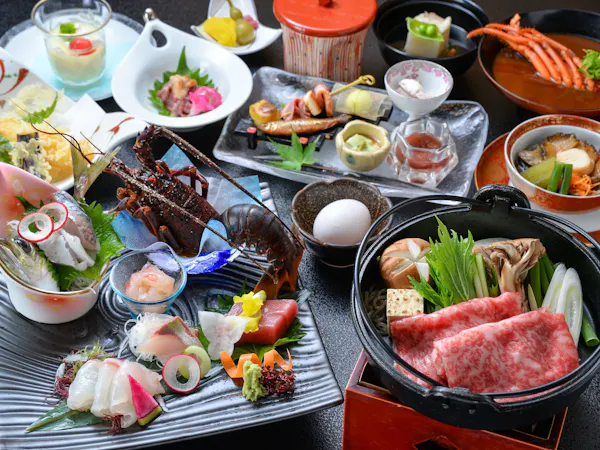 【直前割】<美食プラン>伊勢海老・鮑・松阪牛を会席料理で贅沢に!斎王匠の極膳